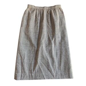 Plaid Wool Blend Skirt Size 8/9 Gray‎ Black Glen Plaid Career Pencil